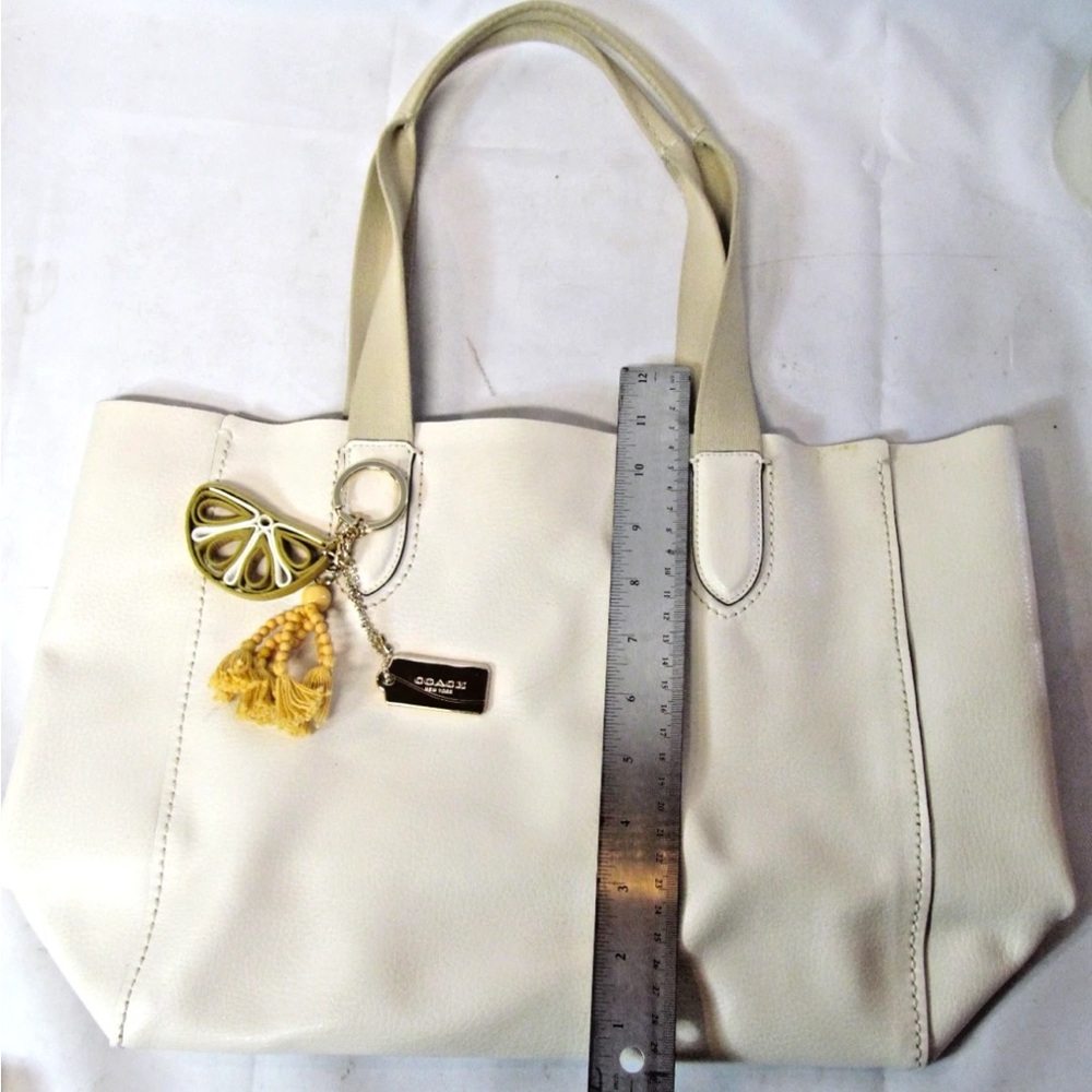 Coach Cream Leather Tote Bag